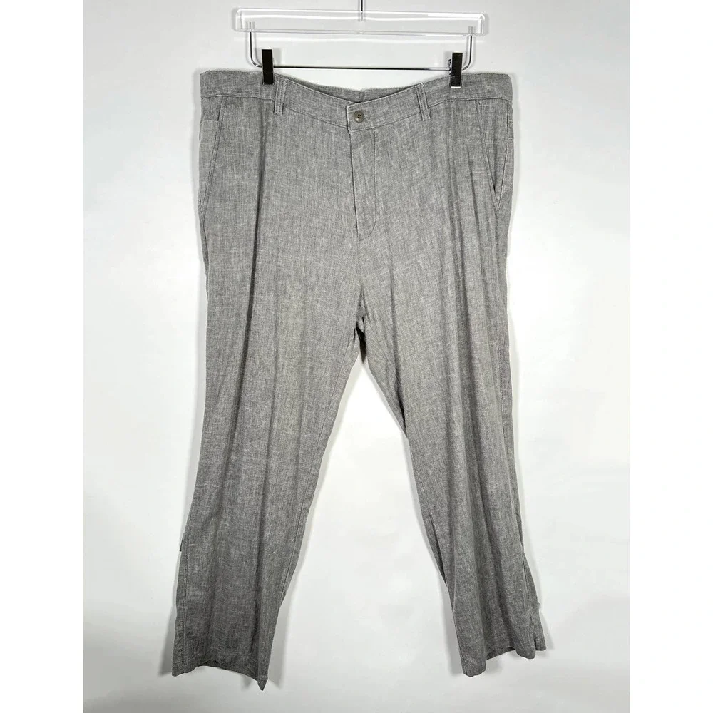 Burberry Brit Men's Straight Leg Dress Pants Size 40 Gray Flat Front Breathable